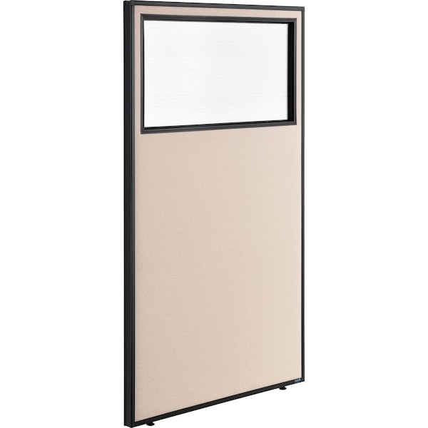 Global Industrial Office Partition Panel With Partial Window, 36-1/4W x 60H, Tan 694659WTN - main